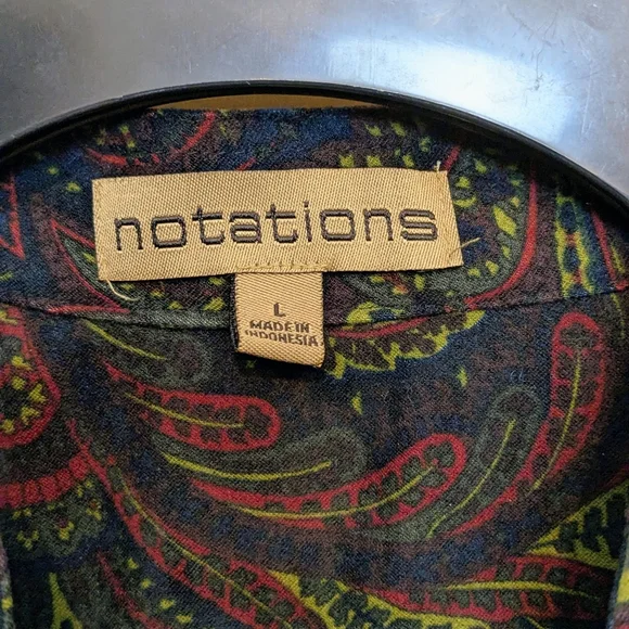 Notations Womens Large Jacket Blazer Green Red Paisley Full Zip Peplum Boho Fall - Picture 3 of 10